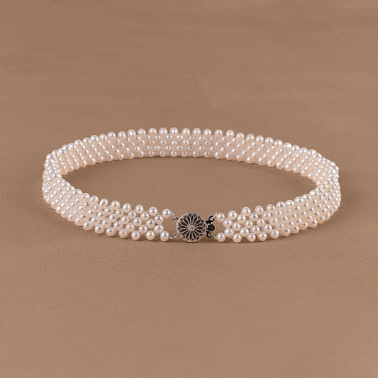 Natural freshwater pearl necklace commuter neck S925 sterling silver simple fashion short URL female XL146