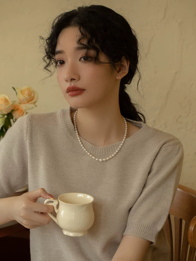 Freshwater Pearl Necklace Chain Tower Chain