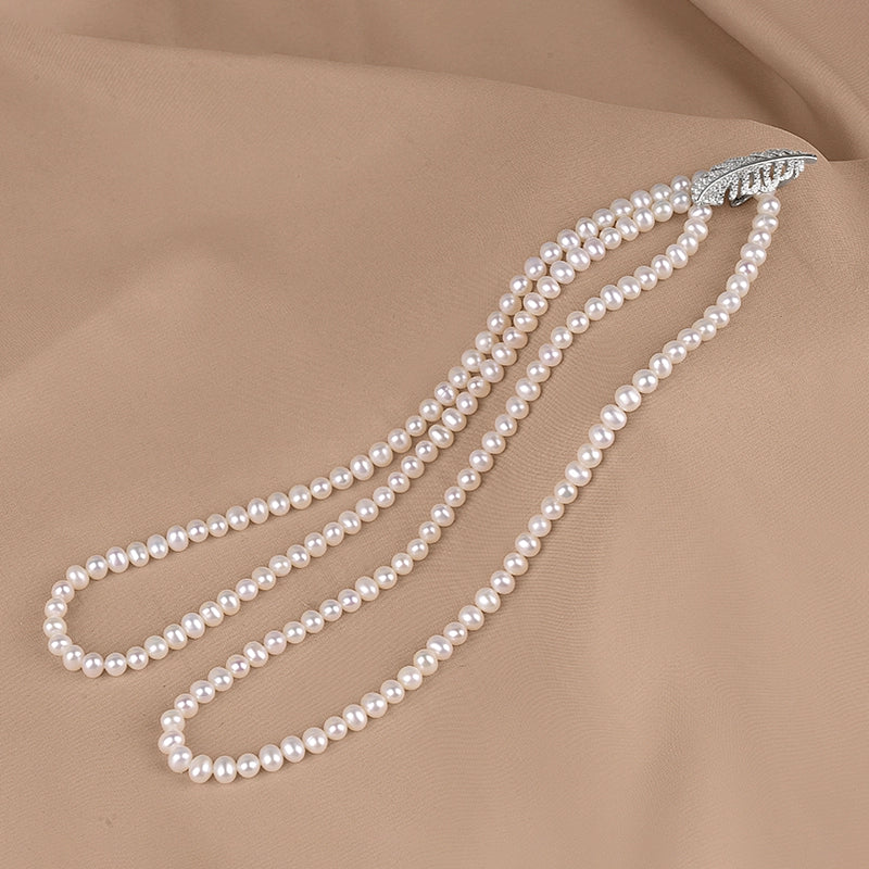 Natural freshwater pearl necklace women's light luxury high sense atmospheric neck chain cold wind simple XL132