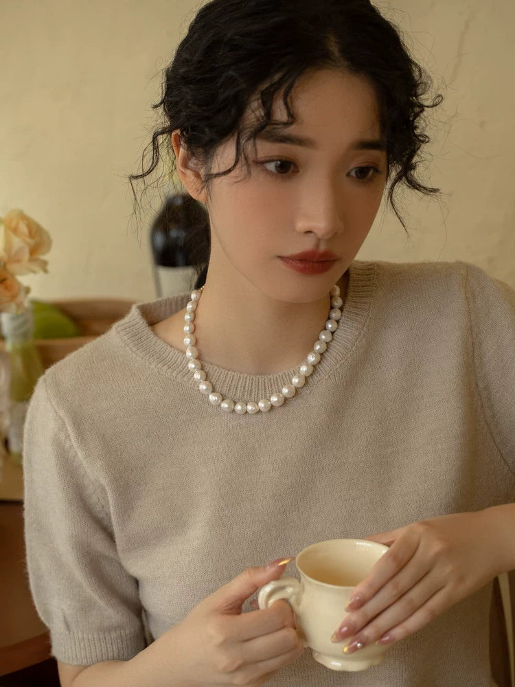 Natural Alien Baroque Pearl Necklace for Women