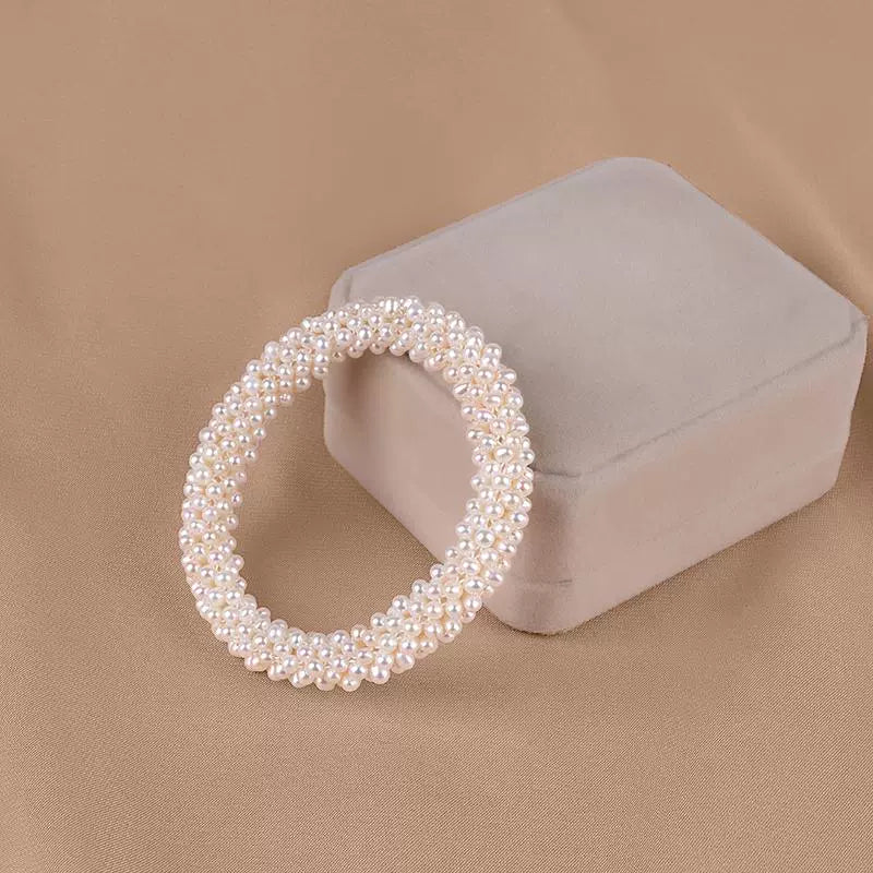 Natural Freshwater Pearl Bracelet Simple Atmospheric Ladies Bracelet Ins Elegant Handwoven SL022