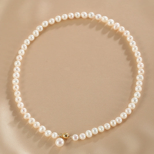 Freshwater pearl necklace women's cheongsam neck chain sweater collarbone chain