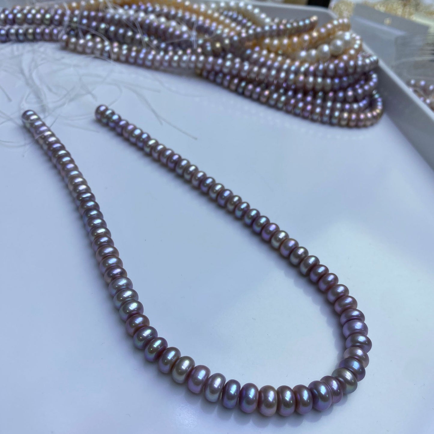 1240 Zhuji natural pearls 8-9MM freshwater flat beads loose beads purple pearls