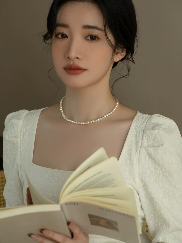 Natural Freshwater Pearl Necklace Women's 2024 New Popular Baroque Chain