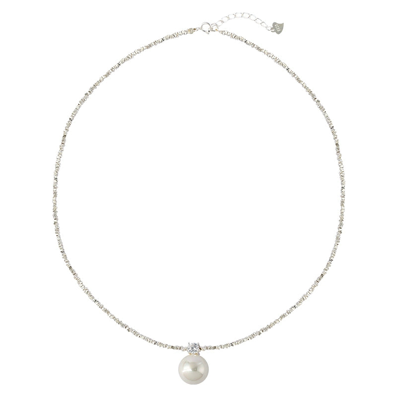 Pearl Necklace Ladies Strong Light Crystal S925 Sterling Silver New