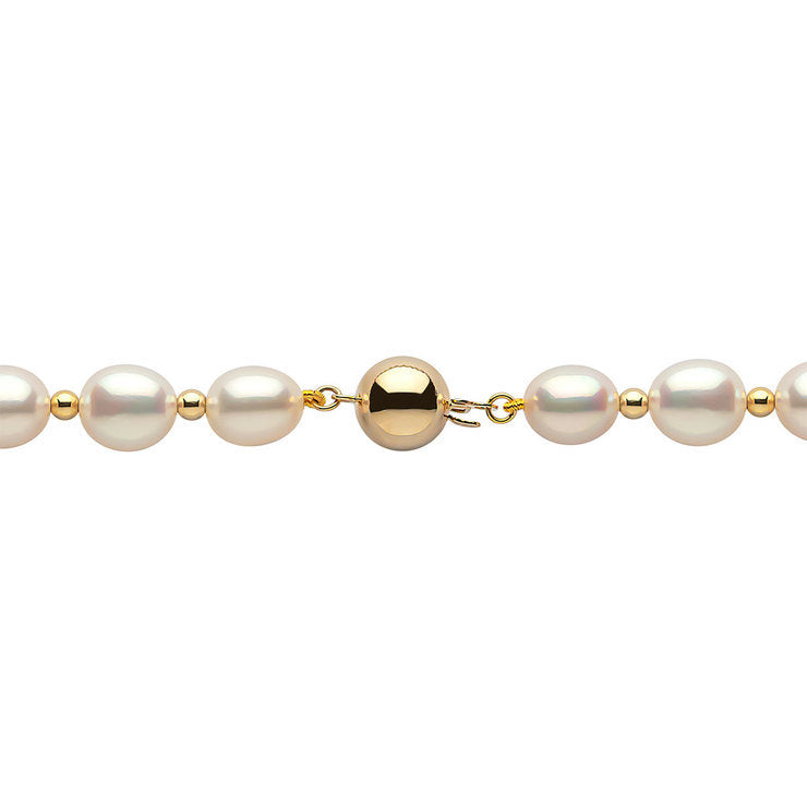 8-8.5 mm natural freshwater pearl bracelet 18cm long, white pearl jewelry Mother's Day gift for elders