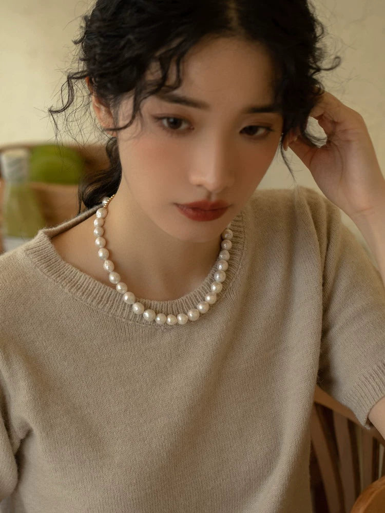 Natural Alien Baroque Pearl Necklace for Women