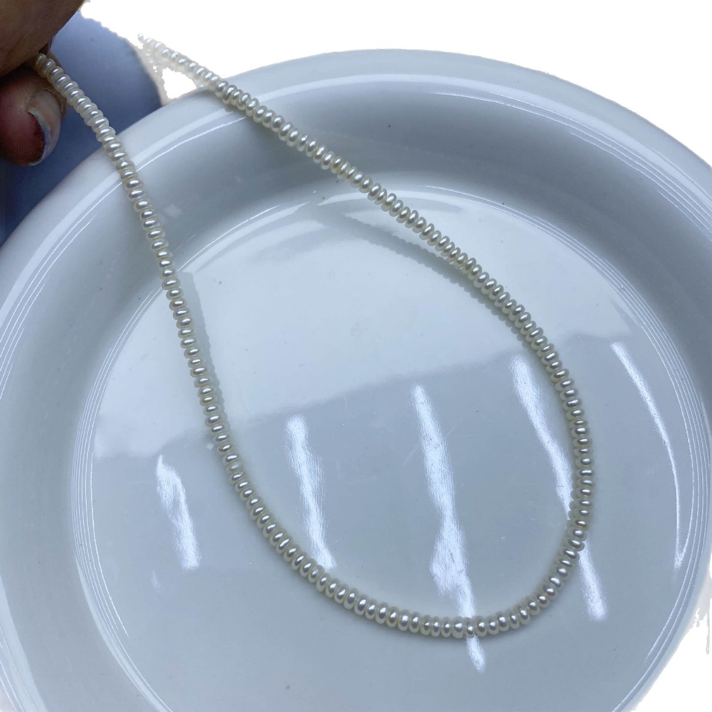 1243 new 2-3mm white, flat beads, white bright uniform freshwater pearl loose beads pearl DIY handmade material