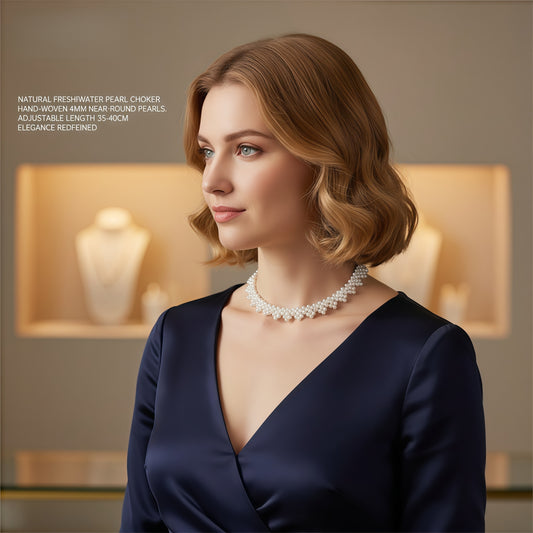 Pearl Necklace Lace Triangle Flower Chain