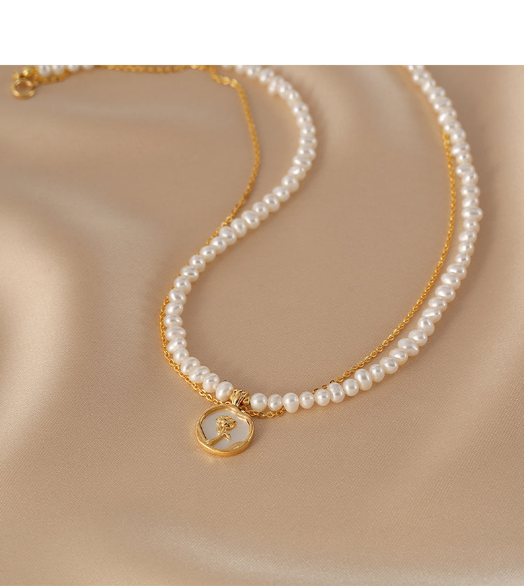 Freshwater Small Pearl Necklace Women's Stacked Clavicle Chain