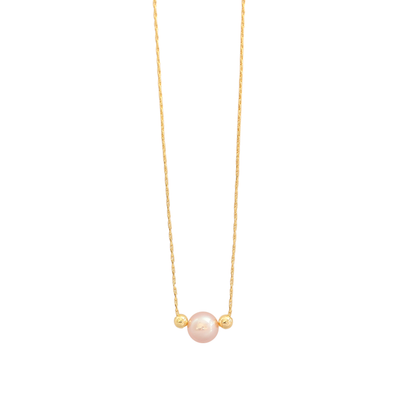 Natural freshwater pearl necklace  chain with single pendant