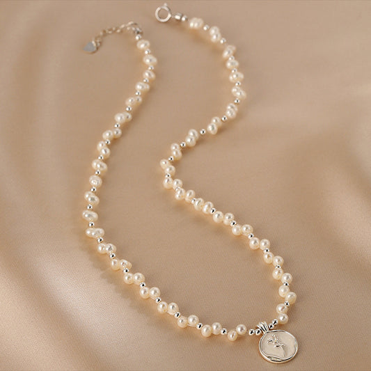 Natural Pearl Necklace Women's French Design