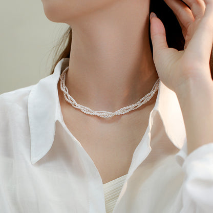 Multi-layer pearl necklace women's 2025 new popular neck chain