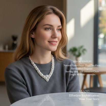 Natural freshwater pearl love necklace