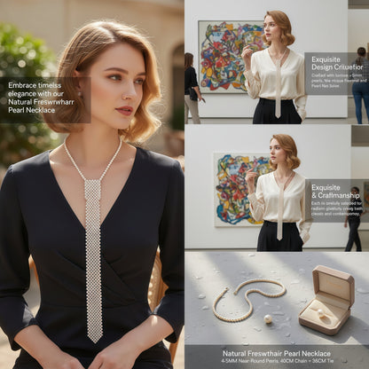 Hand-woven pearl tie