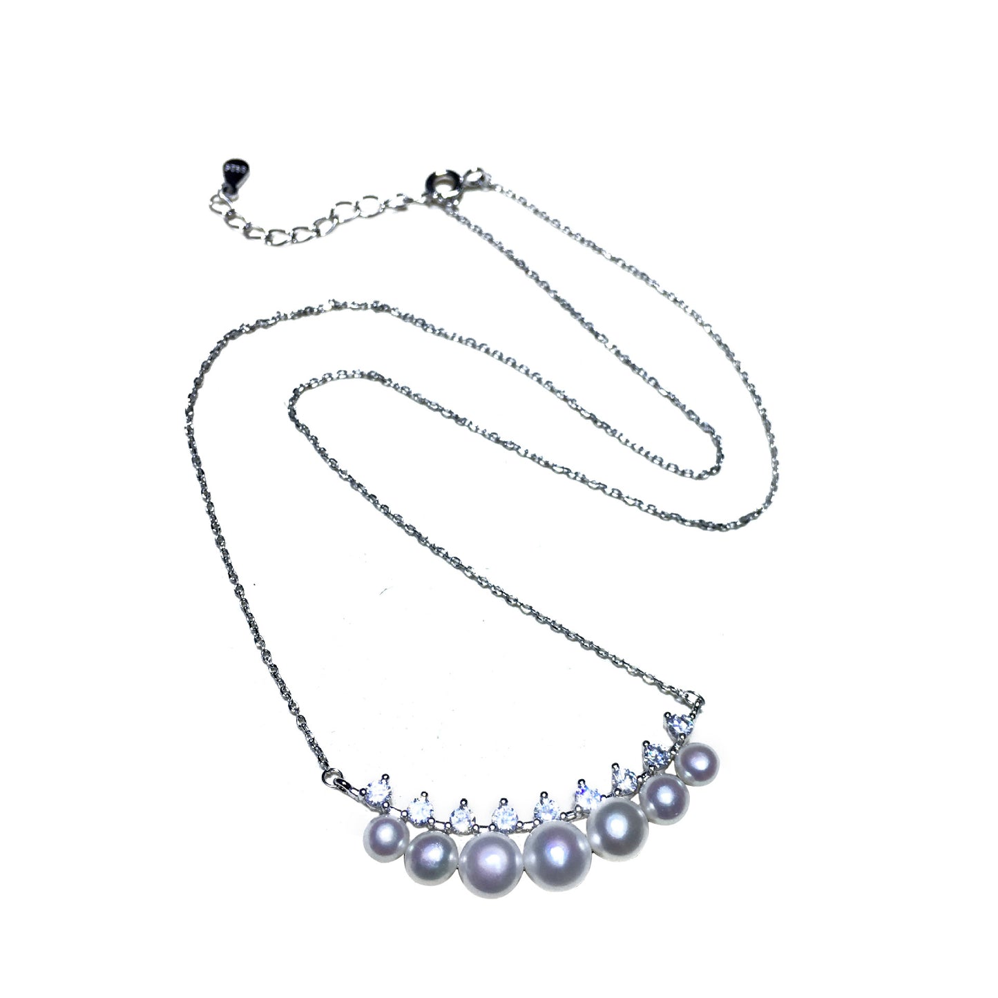 The new multi-bead S925 silver tian ran freshwater pearl necklace set