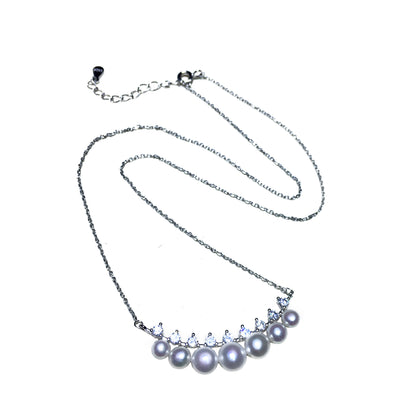 The new multi-bead S925 silver tian ran freshwater pearl necklace set