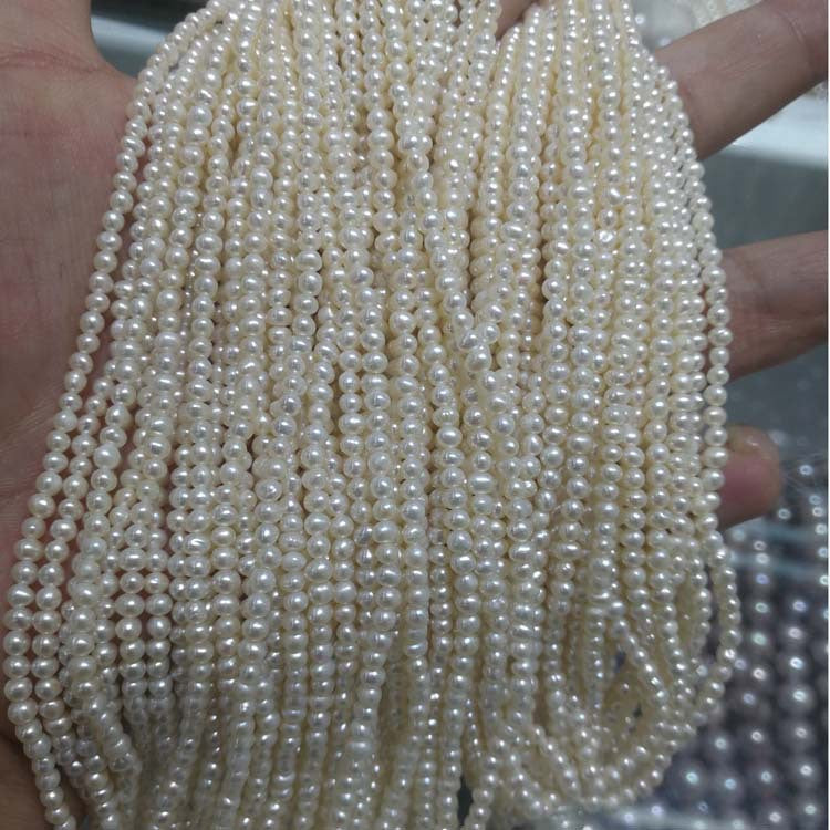 1116  Natural freshwater strong light very fine pearl 3-4mmDIY loose bead accessories