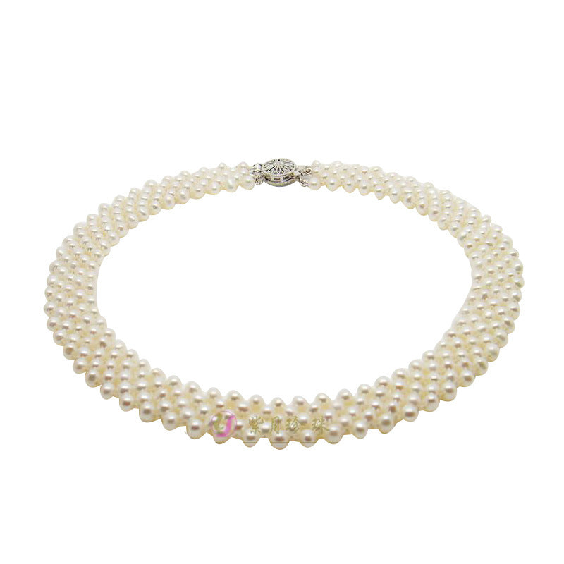 pure hand-woven fresh water pearl necklace, one piece of hair