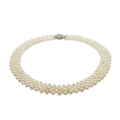 pure hand-woven fresh water pearl necklace, one piece of hair