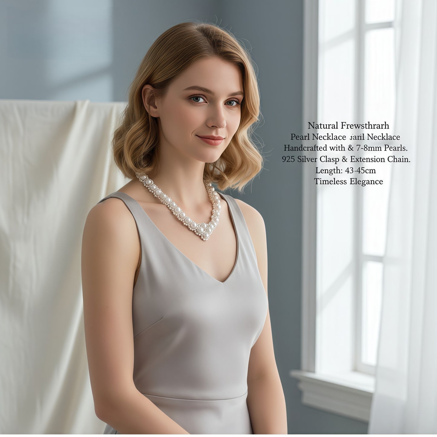 Natural freshwater pearl love necklace