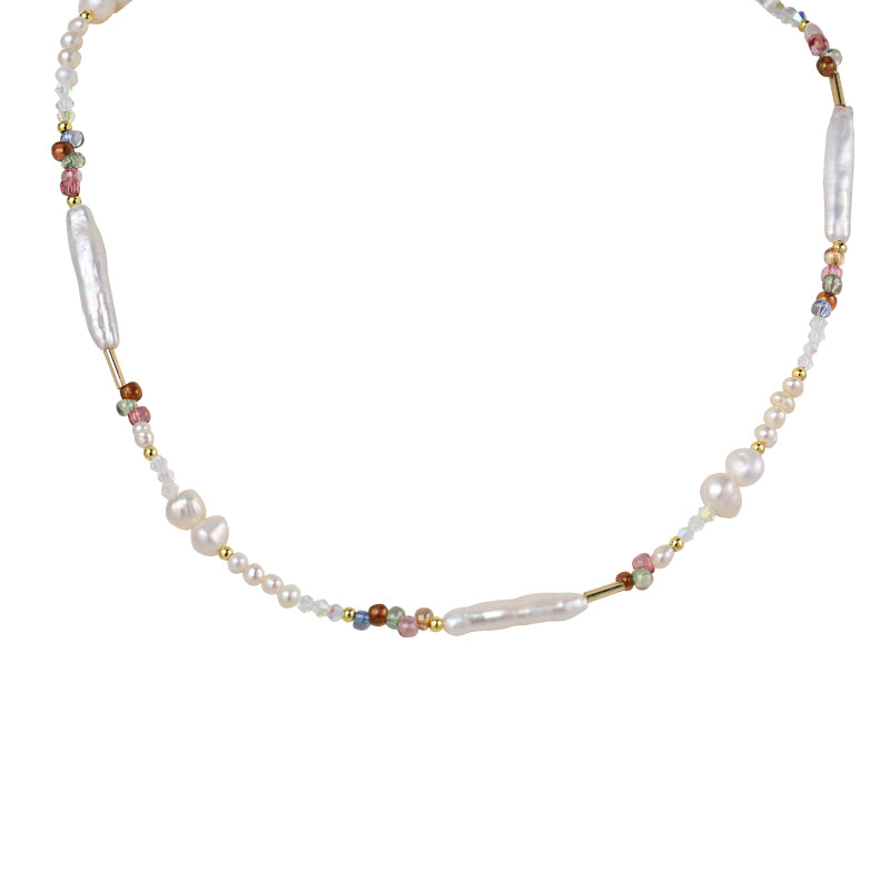 Natural Baroque Pearl Bracelet Necklace Set Colored Necklace