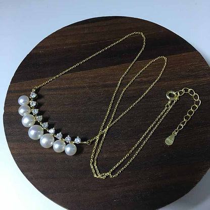 The new multi-bead S925 silver tian ran freshwater pearl necklace set