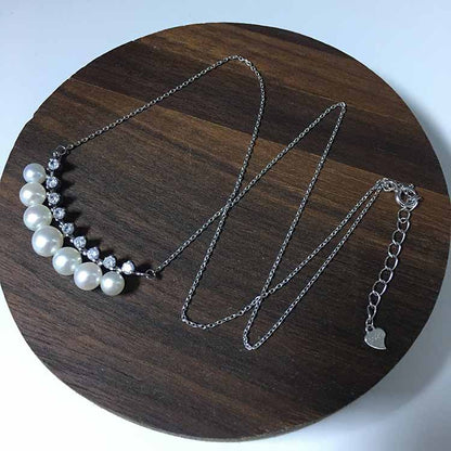 The new multi-bead S925 silver tian ran freshwater pearl necklace set