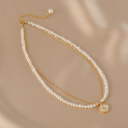 Freshwater Small Pearl Necklace Women's Stacked Clavicle Chain