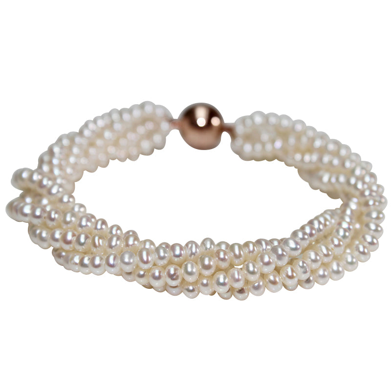 Multi-layer freshwater pearl bracelet jewelry 3-4mm