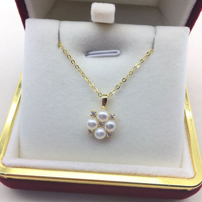 The new multi-bead S925 silver tian ran freshwater pearl necklace set