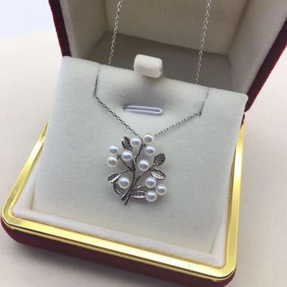 The new multi-bead S925 silver tian ran freshwater pearl necklace set