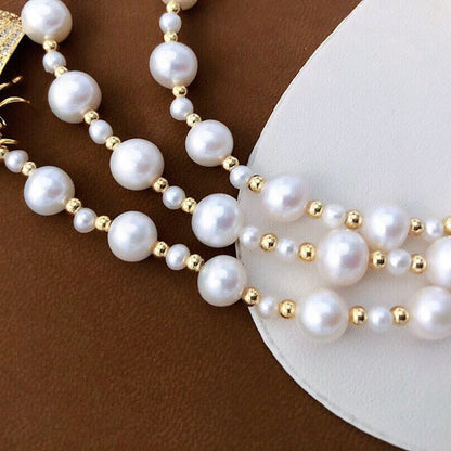 Sweet Internet celebrities are pushing the little bee tian ran freshwater pearl sweater chain, long necklace one wear more