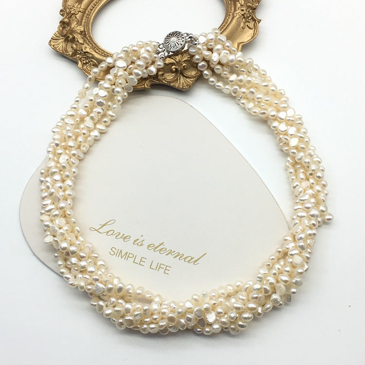 multi-layer baroque tian ran freshwater pearl necklace