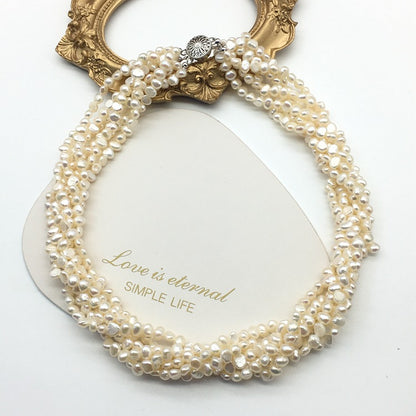 multi-layer baroque tian ran freshwater pearl necklace