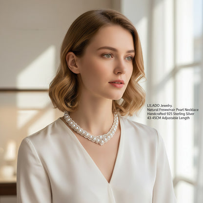 Natural freshwater pearl love necklace