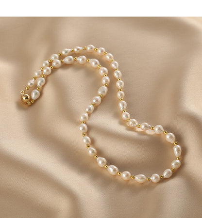 Natural pearl necklace, baroque pearl collarbone chain fashion, neck chain
