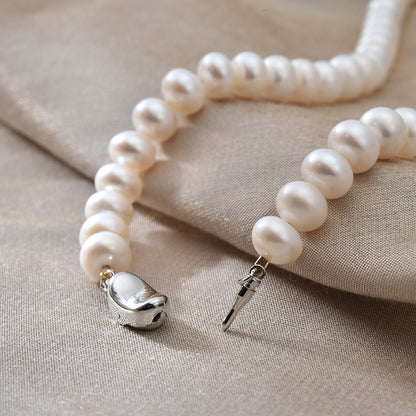 Natural freshwater mother pearl necklace 925 sterling silver Mother's Day gift