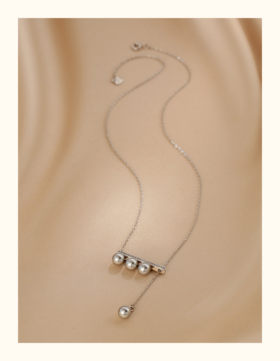 Pearl Necklace Women's French Delicate S925 Silver Necklace