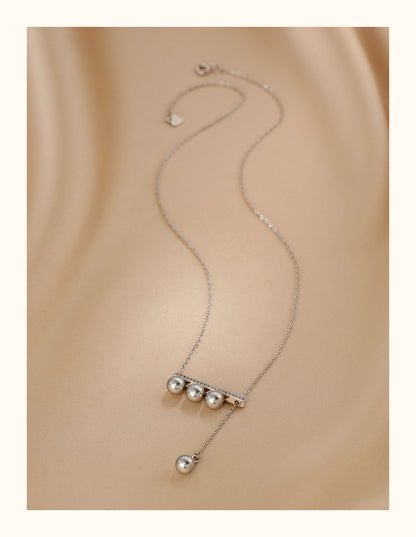 Pearl Necklace Women's French Delicate S925 Silver Necklace
