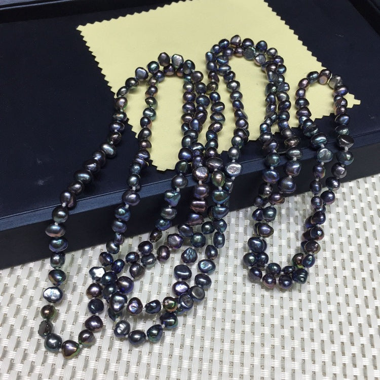 Banquet dress bai with baroque freshwater pearl sweater chain, ladies pearl long necklace