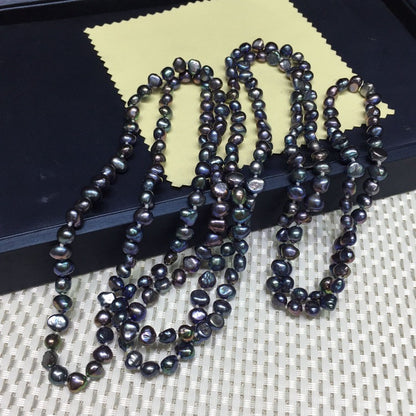 Banquet dress bai with baroque freshwater pearl sweater chain, ladies pearl long necklace