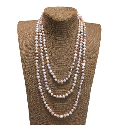 Banquet dress bai with baroque freshwater pearl sweater chain, ladies pearl long necklace