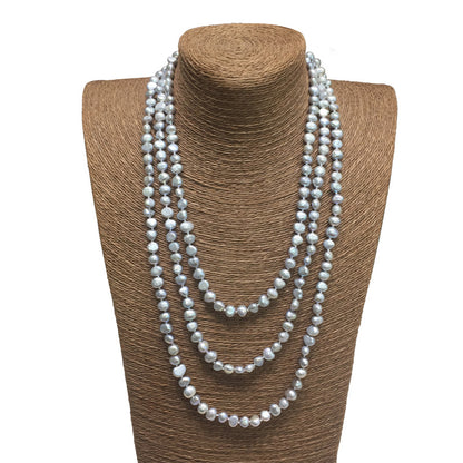 Banquet dress bai with baroque freshwater pearl sweater chain, ladies pearl long necklace