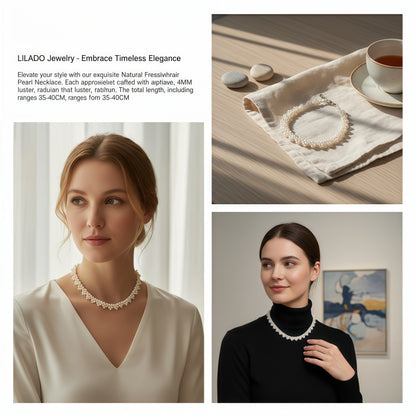 Pearl Necklace Lace Triangle Flower Chain