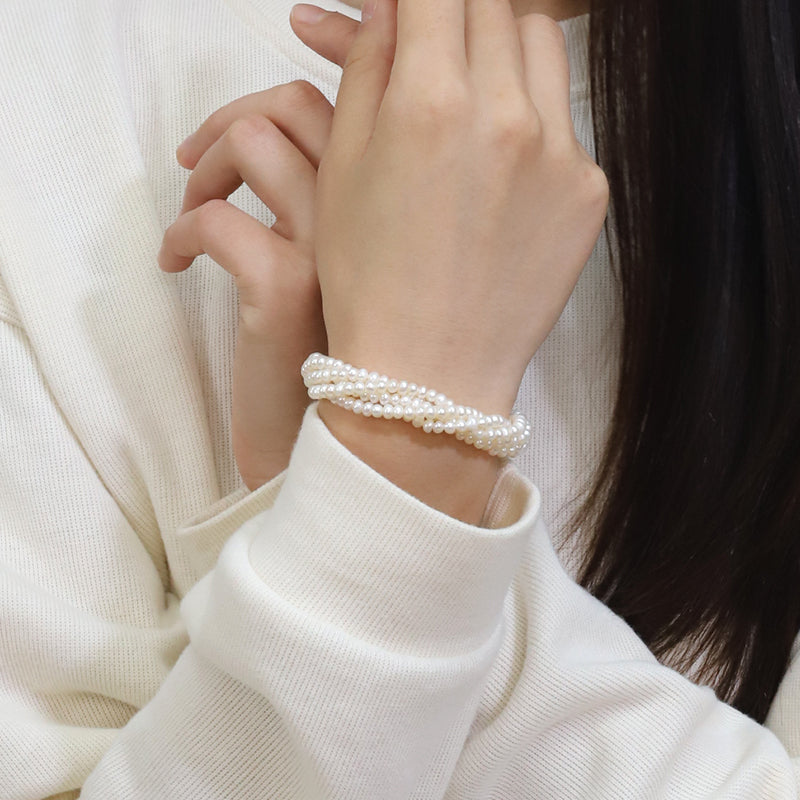 Multi-layer freshwater pearl bracelet jewelry 3-4mm