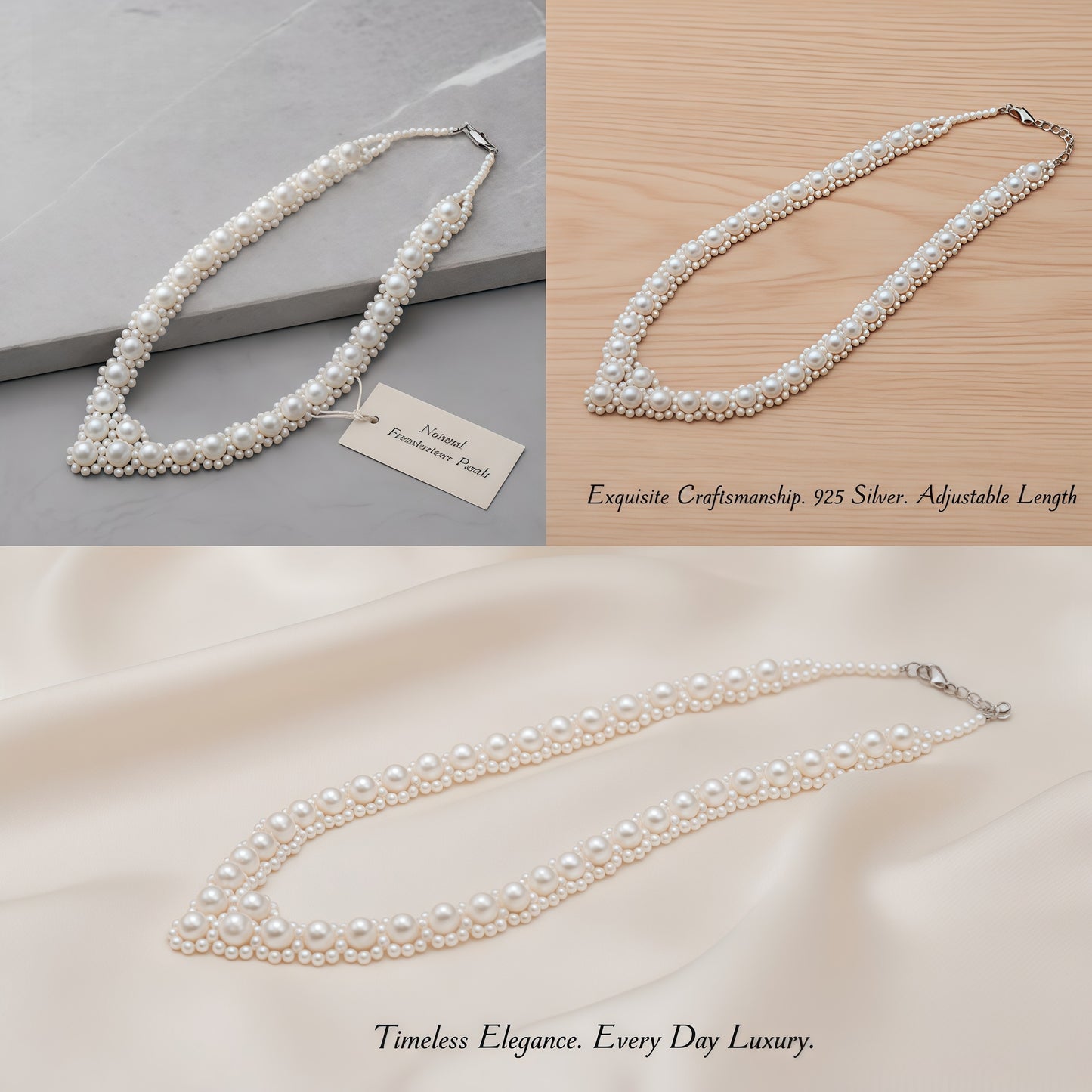 Natural freshwater pearl love necklace