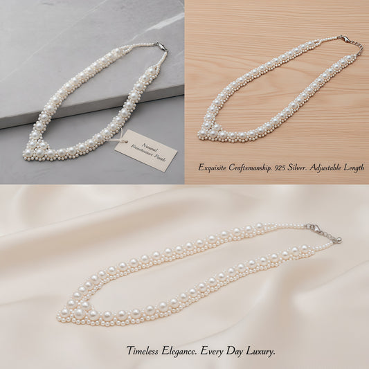 Natural freshwater pearl love necklace