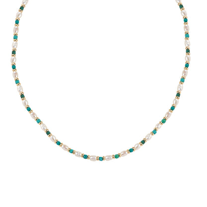 Natural Pearl Necklace Women'sTurquoise Clavicle Chain Design Necklace