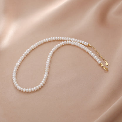 Natural freshwater pearl necklace women's 925 silver for girlfriend